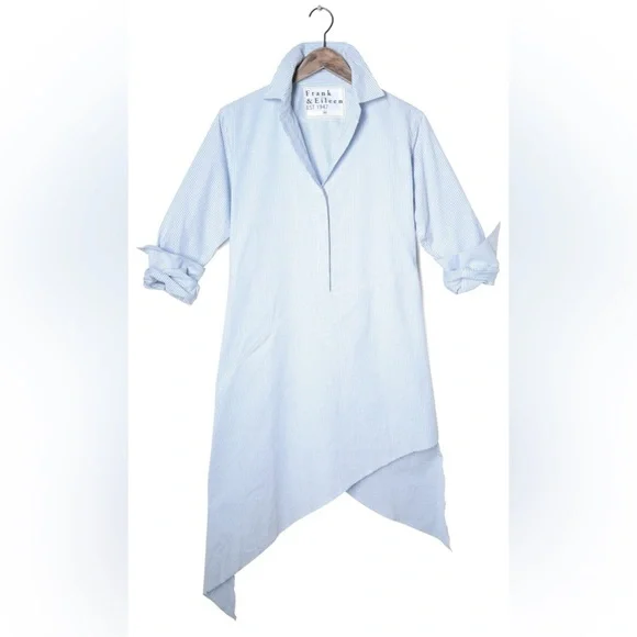 Frank + Eileen Drake Stripe Shirt Dress Blue White - Picture 3 of 13